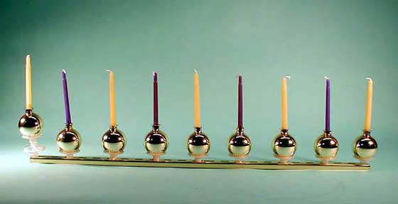 Candle Burning Menorah Using Small Ornaments