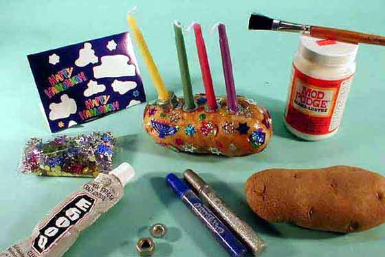 Potato Menorah Craft